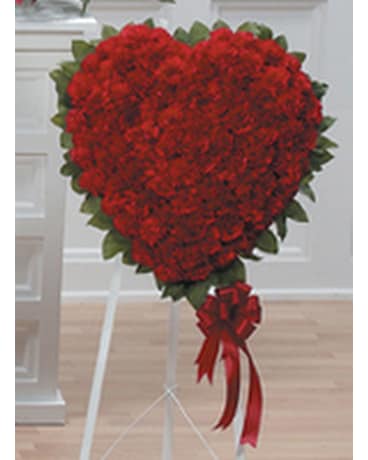 Red Carnation Heart - 18 inch